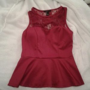 Red Peplum Top